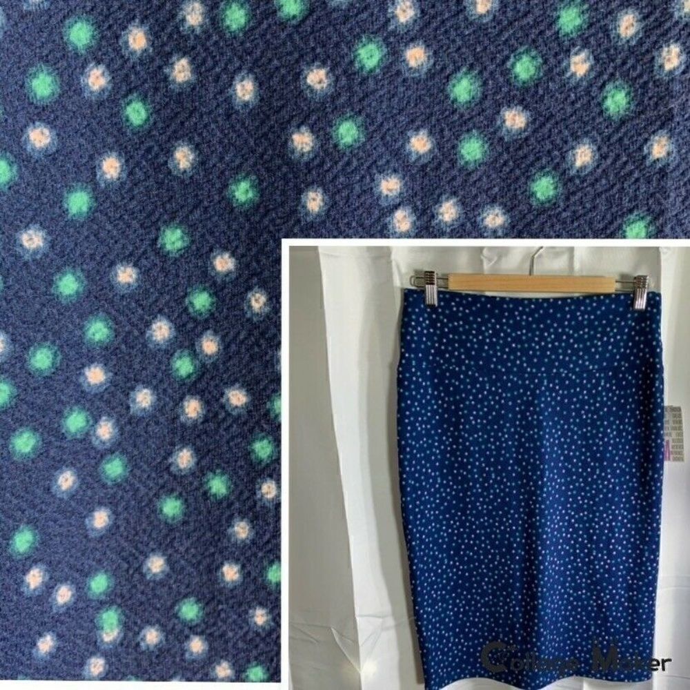 LuLaRoe CassieSkirt Blue Pink Green Dot